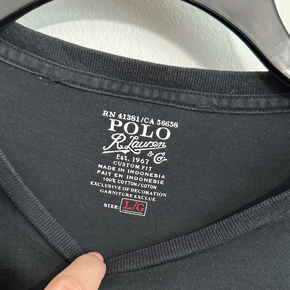 Polo by Ralph Lauren Black Tee with Red Logo - Picture 2 of 3
